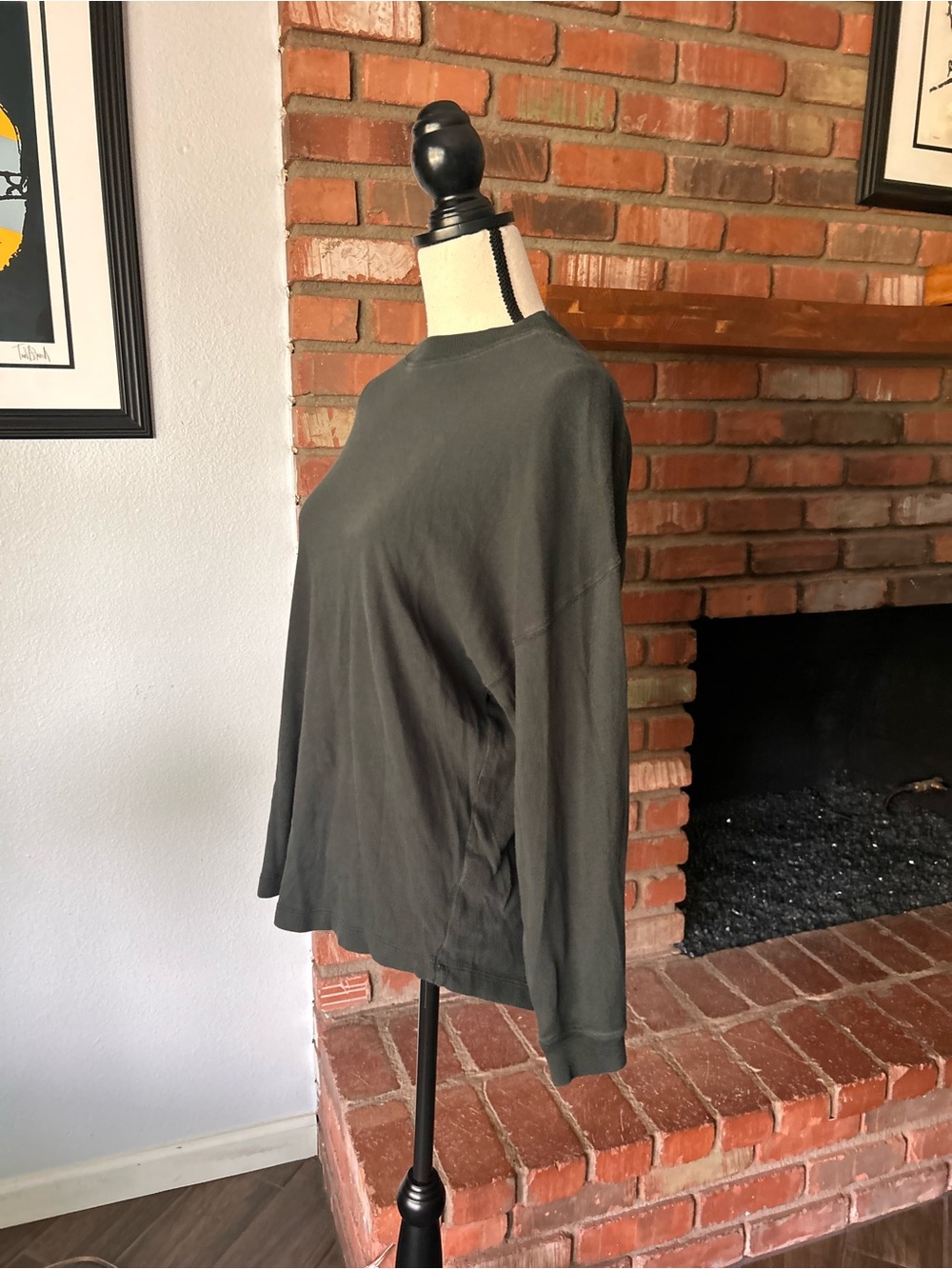 Jenni Kayne Boyfriend Long Sleeve Tee in Black Sz XXS - Picture 7 of 11